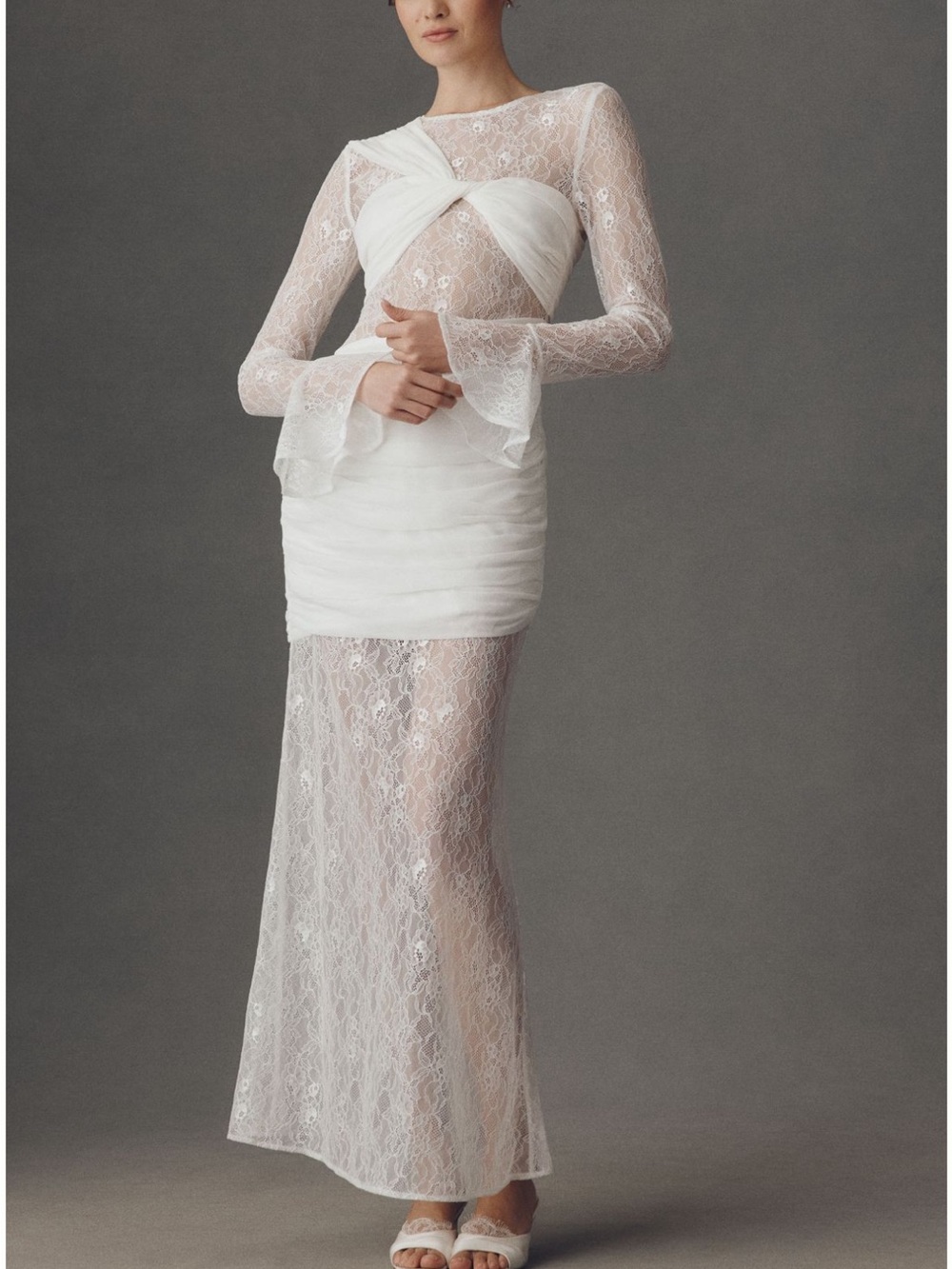 Elliatt Vivette Draped Lace Maxi Dress